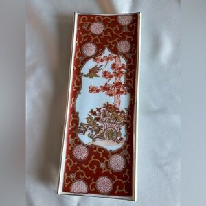 Vintage serving tray Imari rectangular porcelain Chinese Japanese